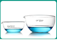100ml 150ml 200ml Bec à fond plat en verre fondu Plat d'évaporation pour laboratoire Chimie Verre Plat de cristallisation avec bec