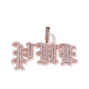 Colgante con letra inicial personalizada para mujer y hombre, collar con letra antigua inglesa, joyería 2023 - Product Image 4