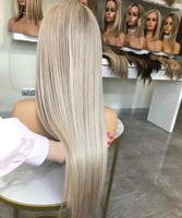 Wig Rambut Asli Remy 100% 613 Blonde Straight HD Lace Front Tanpa Lem Pre Plucked