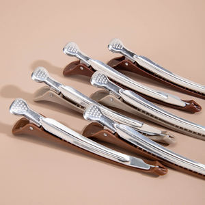 Lot <span class=keywords><strong>de</strong></span> 6 pinces à cheveux en plastique pour salon d'alligator ciseaux <span class=keywords><strong>de</strong></span> <span class=keywords><strong>coiffure</strong></span> colorés pince à bec <span class=keywords><strong>de</strong></span> canard avec logo personnalisé - Product Image 4