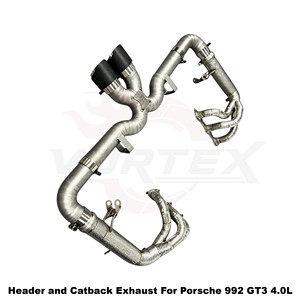 Vortex Bespoke Sport Sound Stainless <b>Exhaust</b> With Carbon Tips & Vacuum Valve Fits Porsche 992 GT3 4.0L - Product Image 4