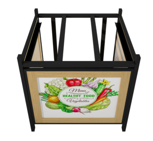 Estantes de madera de acero orgánico para tienda de comestibles, estantes para apilar y exhibir frutas y verduras para supermercado comercial - Product Image 5