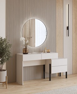 Table de toilette de luxe moderne blanche élégante avec 4 tiroirs pour le maquillage – Vente en gros - Product Image 1