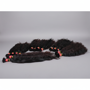 100% cheveux humains indiens bruts originaux naturels, faisceaux de tissage de cheveux vierges alignés par cuticules à ondes longues de style personnalisé - Product Image 2