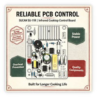Carte de contrôle de cuisinière infrarouge SUCAN SU 11R avec protection contre les surtensions 6KV, PCB compact pour la fabrication de cuisinières électriques