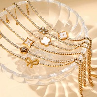Pulsera de tenis de acero inoxidable PVD316 con circonitas, impermeable, chapada en oro de 18K, a la moda para mujer, venta al por mayor de fábrica