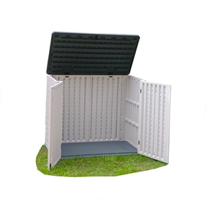 Poubelle extérieure rectangulaire moderne et abri <span class=keywords><strong>de</strong></span> <span class=keywords><strong>rangement</strong></span> <span class=keywords><strong>pour</strong></span> déchets avec couvercle en HDPE, capacité supérieure à 35L - Product Image 1
