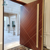Porte pivotante anti-effraction en aluminium moulé de haute qualité, style coréen, moderne et minimaliste, invisible, pour entrée de villa, structure durable