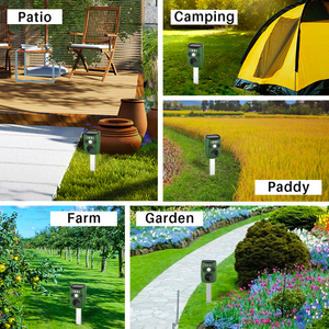 उच्च शक्ति अल्ट्रासोनिक कुत्ता और पक्षी कीट रेपेलर एब्स सामग्री पर्यावरण के अनुकूल ठोस राज्य आउटडोर उपयोग - Product Image 6