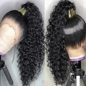Wholesale Glueless wigs human hair pre plucked ,HD Lace Frontal Wig Cuticle aligned raw brazilian human hair wig For Black Women