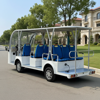 Voiture électrique de tourisme vert clair 4000W, 11-14 places, spacieuse et robuste, idéale pour les excursions en sites touristiques et les balades en parc