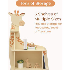 Librería <span class=keywords><strong>de</strong></span> Madera Resistente con Forma <span class=keywords><strong>de</strong></span> <span class=keywords><strong>Jirafa</strong></span>, Estantería <span class=keywords><strong>de</strong></span> Esquina para Habitación Infantil - Product Image 4