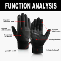 Gants de cyclisme d'hiver en polaire, imperméables, isolés thermiquement, compatibles avec les écrans tactiles, antidérapants, pour le ski et les sports, gris foncé
