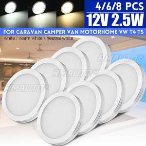 2/4/6/8PCS 12V LED รถรอบเพดานโดมหลังคาภายในโคมไฟสําหรับ <span class=keywords><strong>VW</strong></span> <span class=keywords><strong>T4</strong></span> T5 <span class=keywords><strong>Camper</strong></span> Van Caravan Motorhome เรือ RV Van - Product Image 1