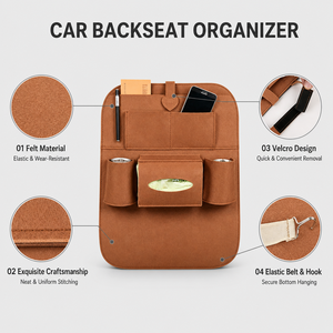 Organizadores de Assento de Carro em Feltro Atacado da China 55*40cm Bolsa de Armazenamento Suspensa em Feltro para Venda Direta de Fábrica Acessório Automotivo - Product Image 4