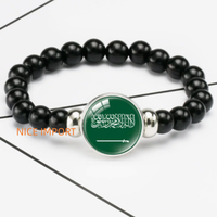 Bracelet élastique perlé noir drapeau russe le plus vendu, accessoires patriotiques pour les mains, bracelet tendance pour hommes et femmes
