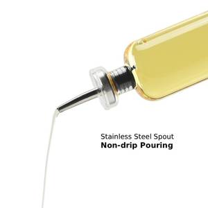 고보로실리케이트 요리용 기름 유리 디스펜서 참기름 저장용 스테인리스 스틸 드립 프리 스파우트 포함 - Product Image 3