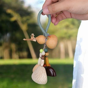 Wholesale DIY Natural Calabash Gourd <b>Wind</b> <b>Chime</b> Kit Mixed Bodhi Beads Ethnic Handicraft Hanging Decor - Product Image 5