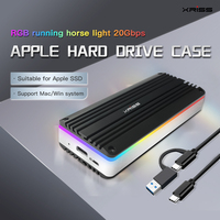 Carcasa de disco duro externo de plástico con interfaz de entrada PCIe con capacidad de 2TB de velocidad USB3.0 de 10Gbps para MacBook para SSD Flash