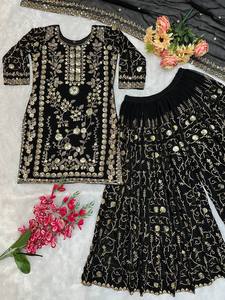 Vestido Moderno Estilo Indio con Bordado de Micro Cotán Elástico de Secado Rápido para Mujer, Ideal para Fiestas, Venta al Por Mayor Disponible - Product Image 4