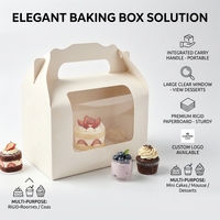 Boîte cadeau pour pâtisserie style Ins avec fenêtre transparente, taille personnalisable, boîte à gâteau, finition mate, gaufrage, carton ondulé