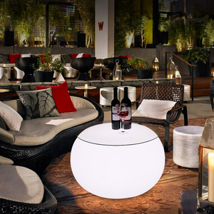 La Mesa naranja de barra decorativa LED se puede iluminar de forma remota con una mesa baja de barra de plástico a precio de fábrica para Barra de comedor al aire libre - Product Image 3