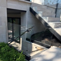 Système de garde-corps moderne en verre trempé avec profilé en U en aluminium pour balcon, escalier, hôtel, appartement - Installation facile, résistant à l'eau