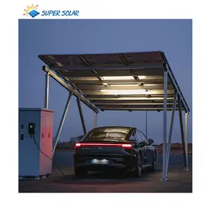 Panelen Acculader Voor Voertuigen Pannelli Solari Tettoia Parcheggio 10 Kw Solar Carport Montagesysteem