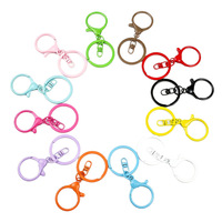 Kleurrijk geschilderde zinklegering kreeftgesp 8-vormige platte ring driedelige set sleutelhanger DIY poppenhangers