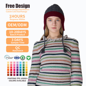 Casquette d'hiver classique avec logo brodé personnalisé, fabricant de bonnets en cachemire unisexe pour hommes, femmes et enfants - Product Image 2