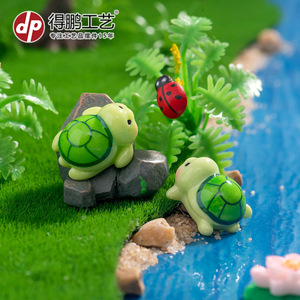 ดีพี มิเนียเจอร์การ์ตูนเต่าประดับเรซิ่นสำหรับตกแต่งตู้ปลาอุปกรณ์ตกแต่งตู้ปลา - Product Image 3