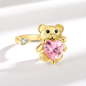 Bague en forme d'ours mignonne, bague rétro, bague pour femme, tendance, bague pour l'index - Product Image 4