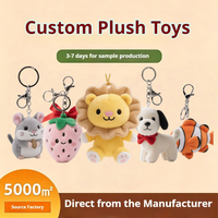 Fabricant de peluches animales, porte-clés en peluche, design personnalisé, broderie mignonne, jouets en peluche de dessin animé