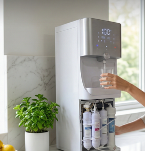 Distributeur d'eau certifié CE ROHS avec purificateur à filtration UF, eau froide et chaude pour bureau, boîtier en plastique, filtre TDS, obtient eau chaude et froide - Product Image 1