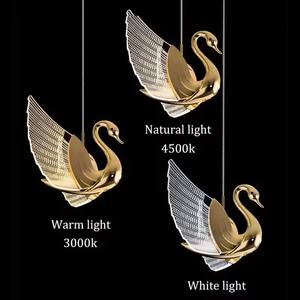 Lustre moderne Swan Liner simple, design luxueux pour la décoration intérieure, chevet, salon, luminaire suspendu LED - Product Image 3