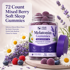 Gomitas de Melatonina para Dormir, con Pectina Vegana, Certificadas HALAL, con Manzanilla y Lavanda, Apoyo Nocturno Botánico, Directo de Fábrica, OEM - Product Image 5