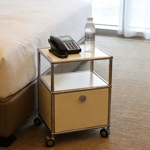 Mesita de Noche Modular de Lujo Ligero de Alta Calidad, Mesa Auxiliar de Acero Inoxidable para el Hogar y Hoteles - Product Image 6