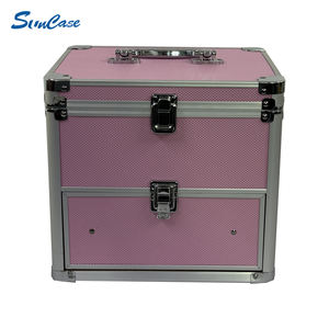 Boîte à maquillage en aluminium avec tiroir Mallette de voyage <span class=keywords><strong>rose</strong></span> Organisateur cosmétique <span class=keywords><strong>et</strong></span> <span class=keywords><strong>valise</strong></span> cosmétique - Product Image 2