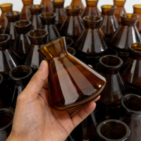 Diffuseur de parfum d'intérieur de luxe, design unique en forme de cône, 220 ml, verre noir pour bouteille de diffuseur à bâtonnets