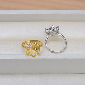 แหวนเงินแท้ S925 แบบเปิด ปรับขนาดได้ 10-11 มม. สำหรับใส่ไข่มุก DIY ขนาด 6 มม.-20 มม. รุ่น 1447 อุปกรณ์ทำเครื่องประดับ พร้อมห่วงเชื่อม - Product Image 4