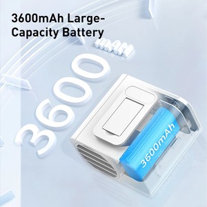 พัดลมติดเอวกลางแจ้ง แบตเตอรี่โพลีเมอร์ ป้องกันการตกกระแทก ดูดซับแรงกระแทก พกพาสะดวกแบบ USB พร้อมพัดลมแขวนคอไร้ใบพัด - Product Image 5