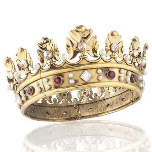 Corona <span class=keywords><strong>da</strong></span> uomo retrò rotonda grande corona barocca perla <span class=keywords><strong>re</strong></span> incoronazione - Product Image 2