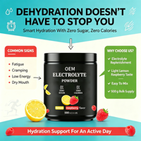 Poudre d'électrolytes Marque Blanche Citron Framboise Zéro Sucre Zéro Calorie Complément d'Hydratation Mélange pour Boisson Électrolytique