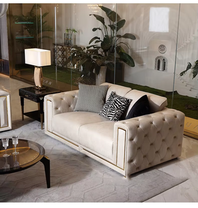 Sofá chesterfield de cuero de gama alta, sofás de diseño moderno, <span class=keywords><strong>blanco</strong></span>, para sala de estar - Product Image 5