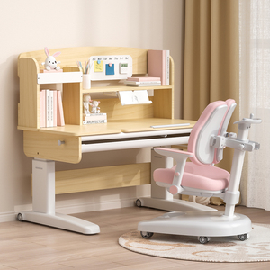 Estación de <span class=keywords><strong>estudio</strong></span> ergonómica para niños con escritorio inclinado, esquinas anticolisión, cajón de papelería integrado, <span class=keywords><strong>centro</strong></span> de aprendizaje para niños - Product Image 6