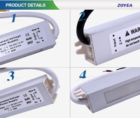 Alimentation LED étanche Série FSV 12V 24V 12W 20W 30W 36W IP67 Driver LED pour bande lumineuse LED
