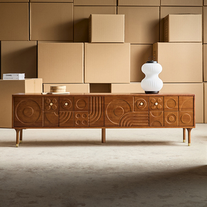 Factory Price Solid Wood Traditional TV Cabinet With Teak <b>Storage</b> <b>Chest</b> for Living Room & Hotel Use HY301 Living Room <b>Storage</b> Ca - Product Image 4