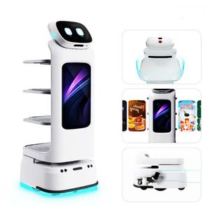 Restaurante Robot de entrega de alimentos Navegación automática Hotel Cafetería Entrega inteligente Robot de alimentos con pantalla publicitaria - Product Image 2
