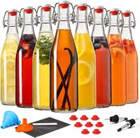Bouteilles en verre de 16 oz avec bouchon basculant pour la fermentation de l'extrait de vanille, du kombucha, du kéfir, du coquito, de la soda, du jus gazeux et du sirop