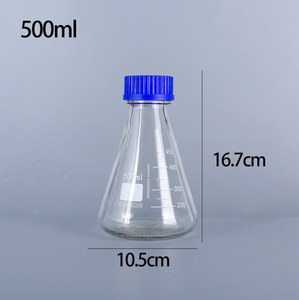 Flacon <span class=keywords><strong>de</strong></span> laboratoire <span class=keywords><strong>conique</strong></span> à fond plat <span class=keywords><strong>de</strong></span> 500ml 1000ml, flacon <span class=keywords><strong>de</strong></span> réactif <span class=keywords><strong>conique</strong></span> <span class=keywords><strong>de</strong></span> 500ml 1L avec <span class=keywords><strong>bouchon</strong></span> à vis bleu - Product Image 3